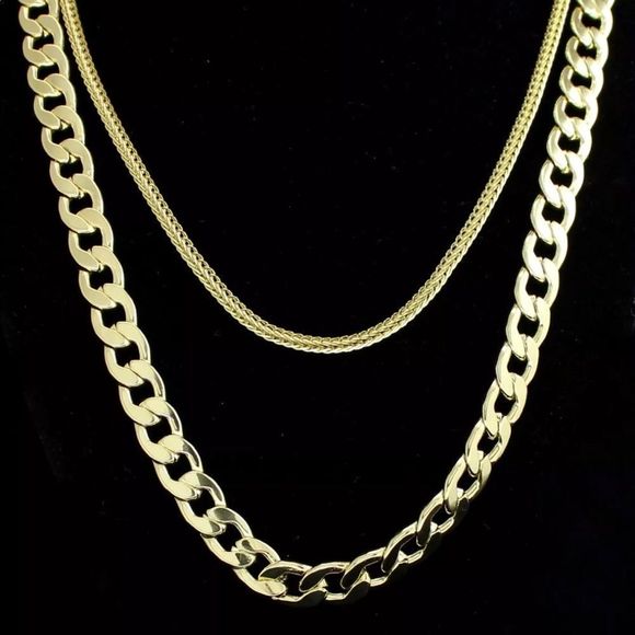 14K Gold Two Piece Chain Set - Picture 4 of 4